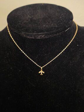 The Jett Necklace piece of jewelry gold plated airplane pendant